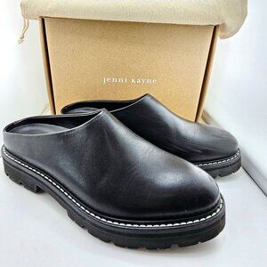 Jenni Kayne Black Leather Lug Sole Mule Clog Size 41 | Box + Dust Bag